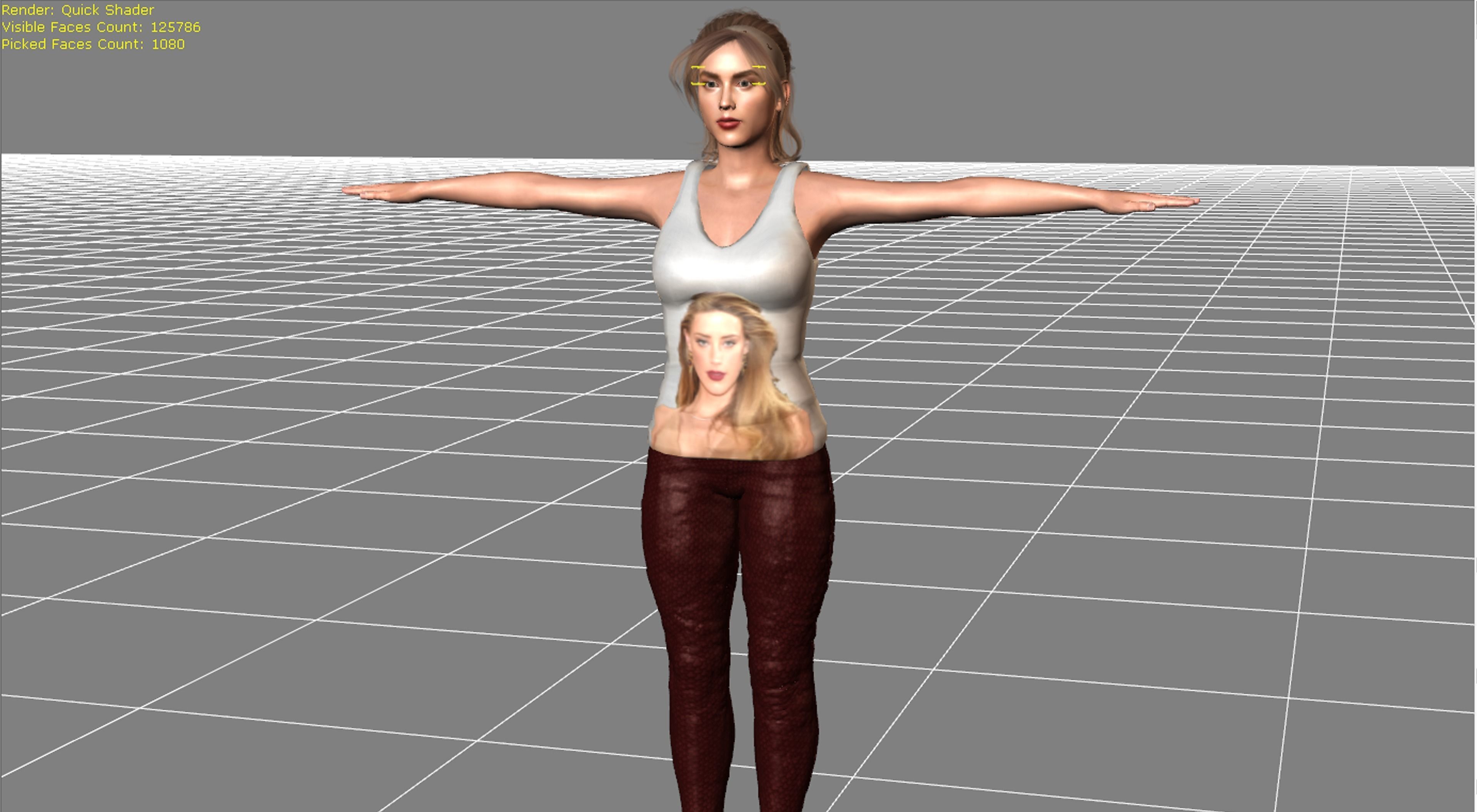 Amber Heard 3D Rigged model ready for animation Low-poly 3D model_20