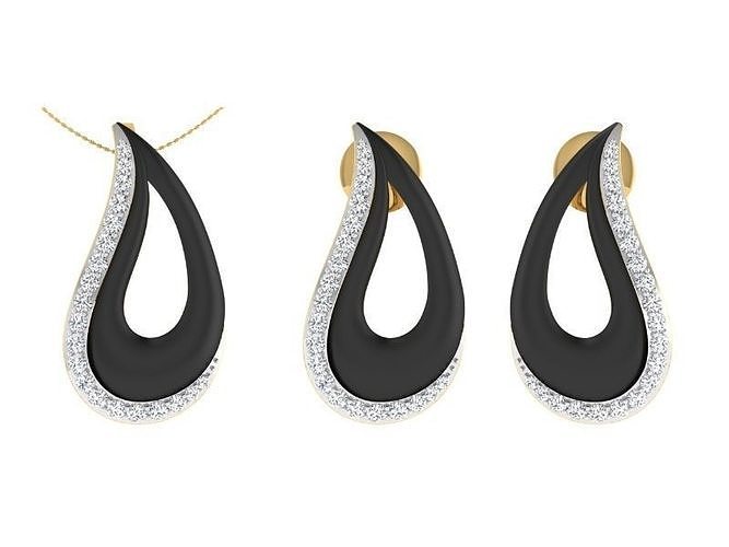 Solitaire Women Pendant Earring Sets 3D print model