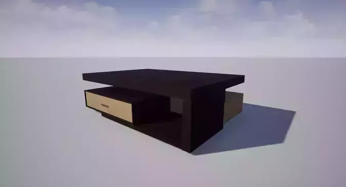 table 3D model coffee with two drawers