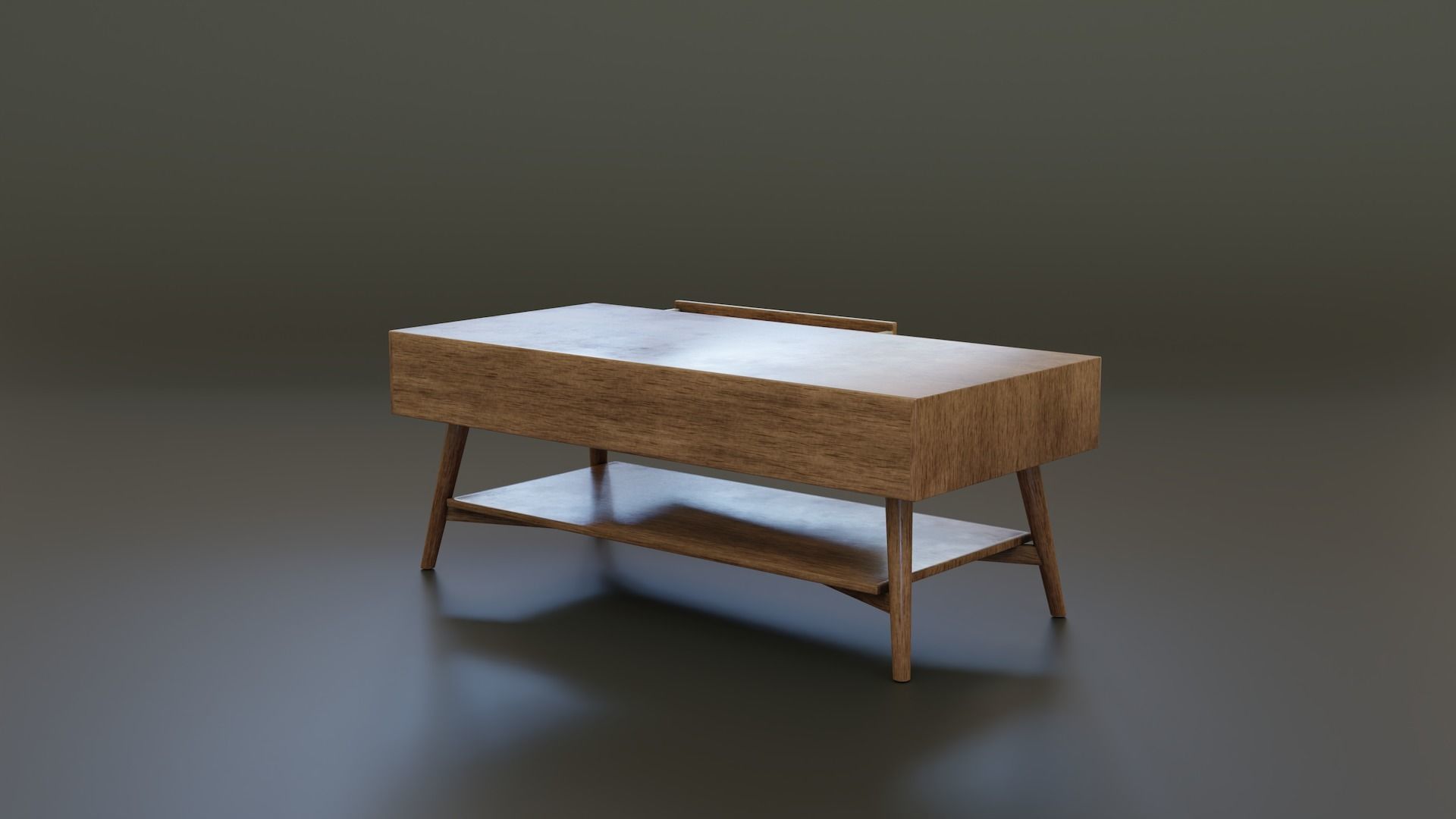 Mid-Century Coffee Table Low-poly 3D model_2