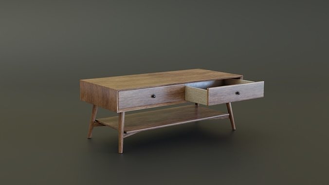 Mid-Century Coffee Table Low-poly 3D model