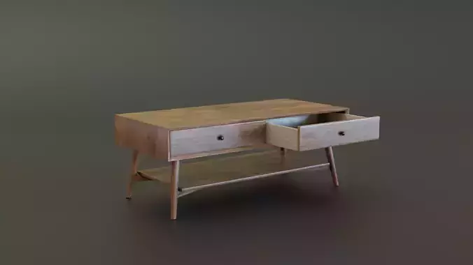 Mid-Century Coffee Table Low-poly 3D model