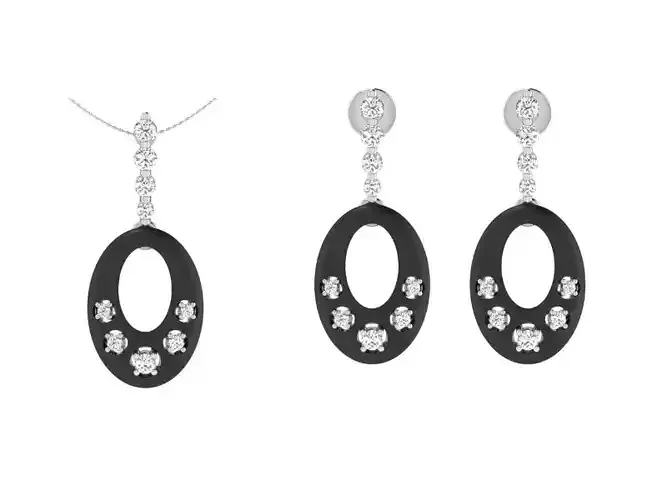 Solitaire Women Pendant Earring Sets 3D print model
