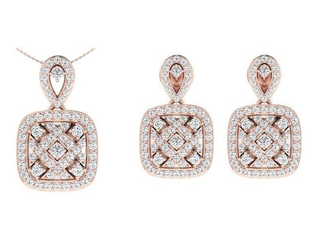 Solitaire Women Pendant Earring Sets 3D print model