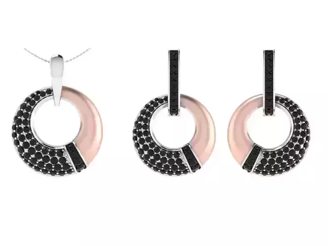 Solitaire Women Pendant Earring Sets 3D print model