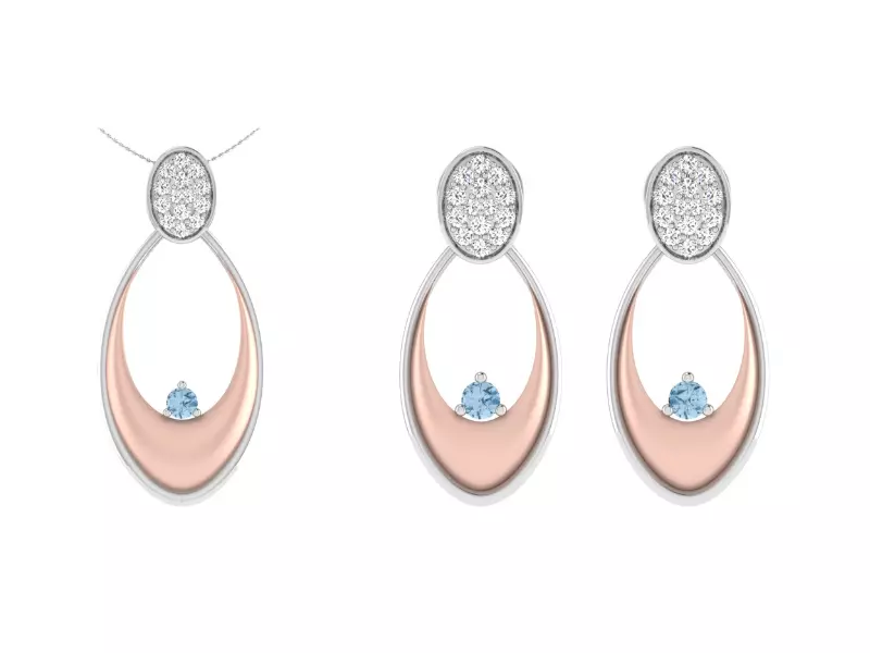 Solitaire Women Pendant Earring Sets 3D print model