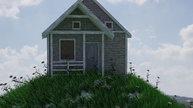 Natural grass on mountains 3D model