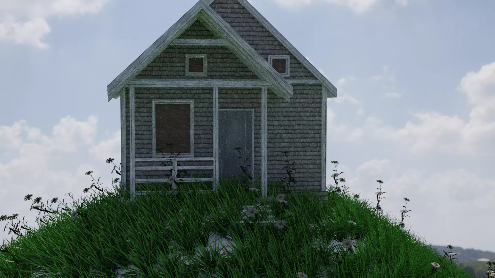 Natural grass on mountains 3D model_0