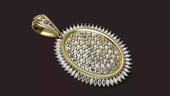 OVAL PAVE PENDANT STL VERIFIED