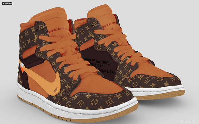 Nike Air Jordan 1 high x Louis vuitton   3D model