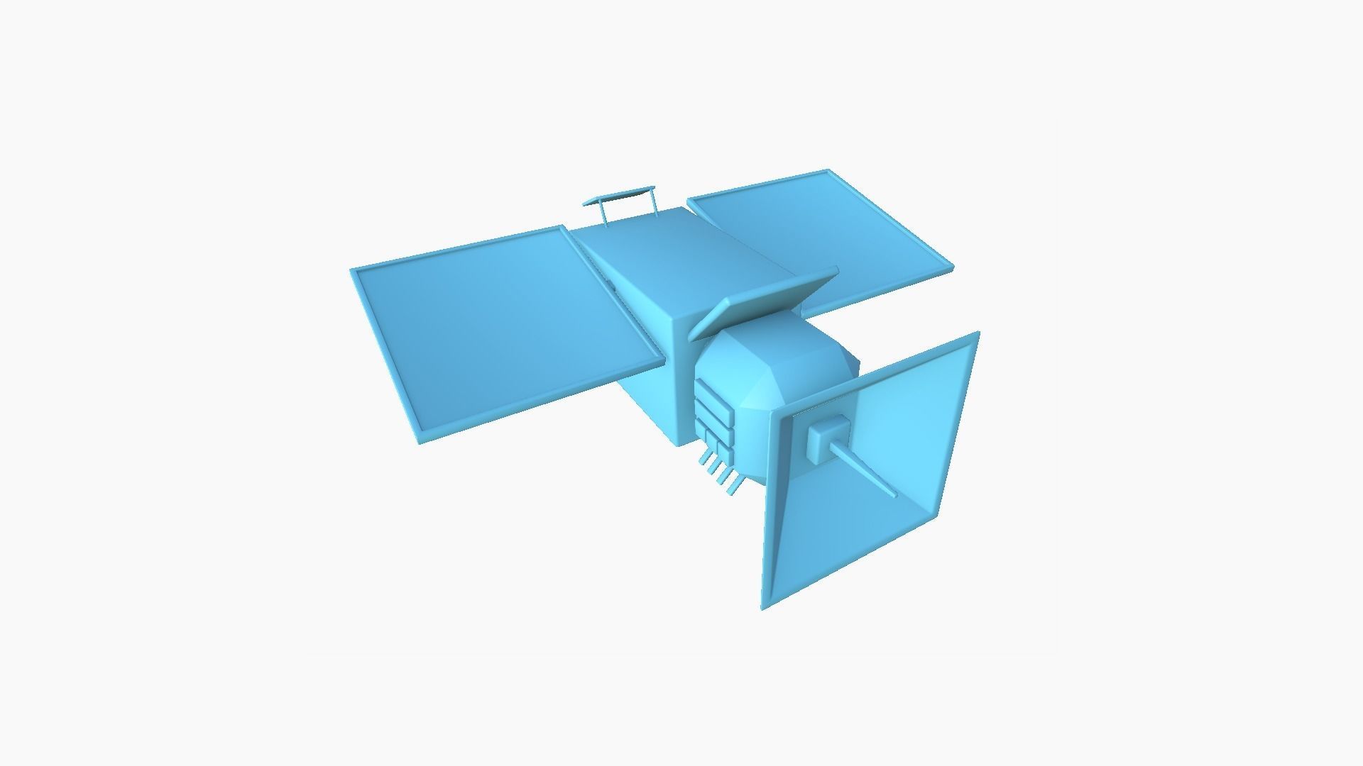 Satellite E02 Gold - SciFi Space Design Low-poly 3D model_7