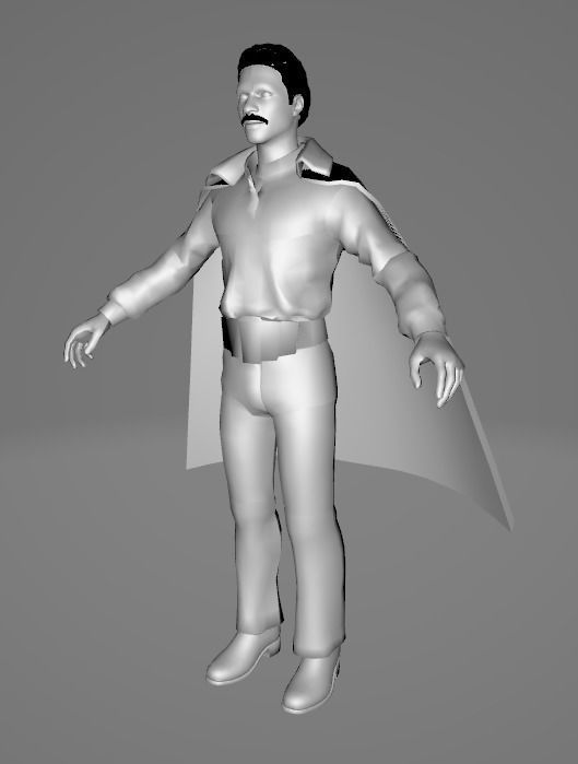 STAR WARS Lando Calrissian - Low Poly Game Battlefield FBX MODEL Low-poly 3D model_9