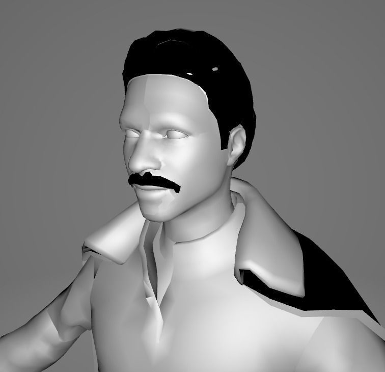 STAR WARS Lando Calrissian - Low Poly Game Battlefield FBX MODEL Low-poly 3D model_6