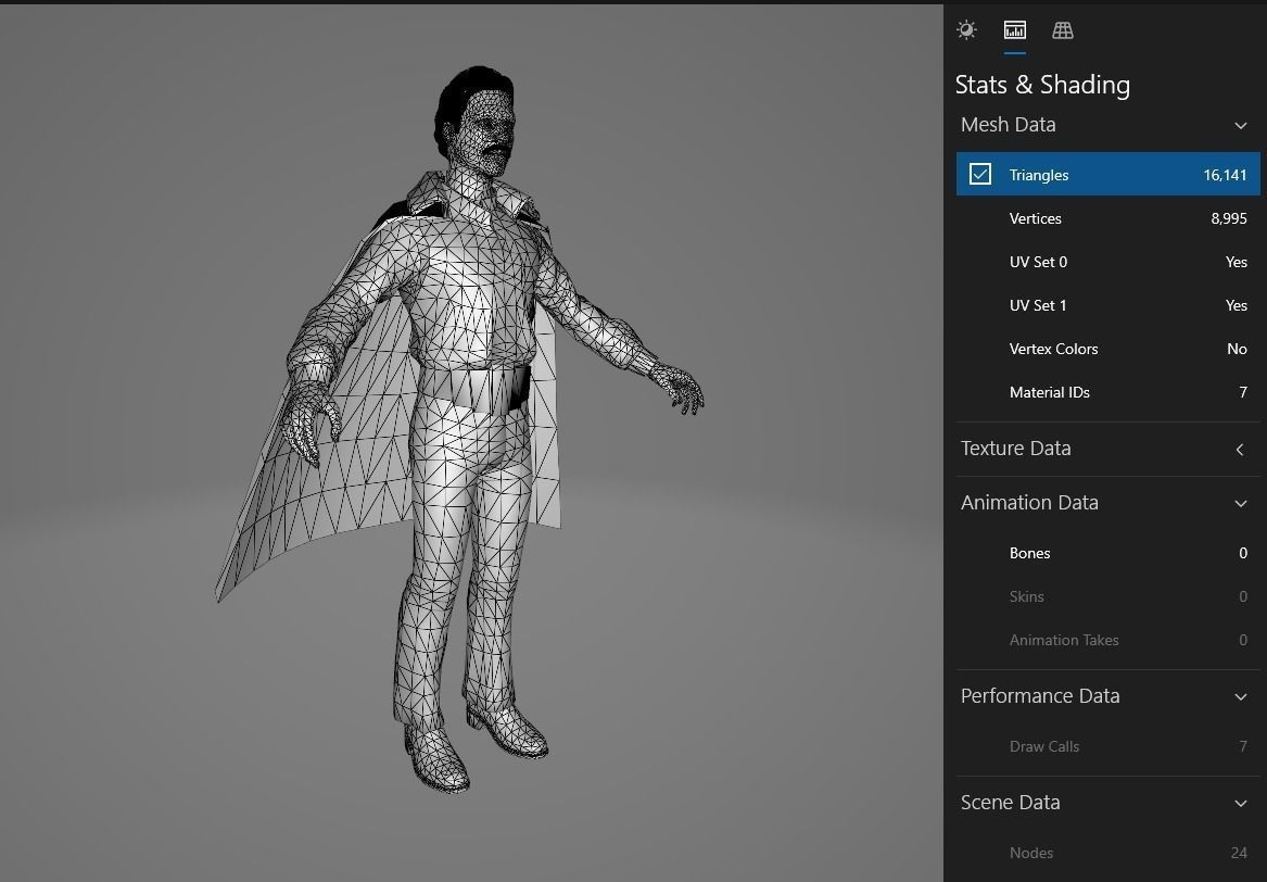 STAR WARS Lando Calrissian - Low Poly Game Battlefield FBX MODEL Low-poly 3D model_11