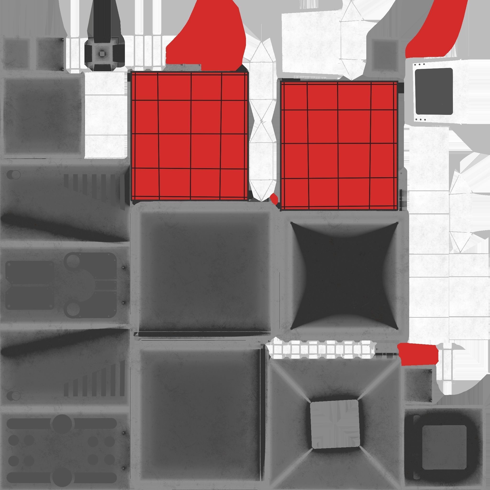 Satellite E04 Steel Red - SciFi Space Design Low-poly 3D model_18