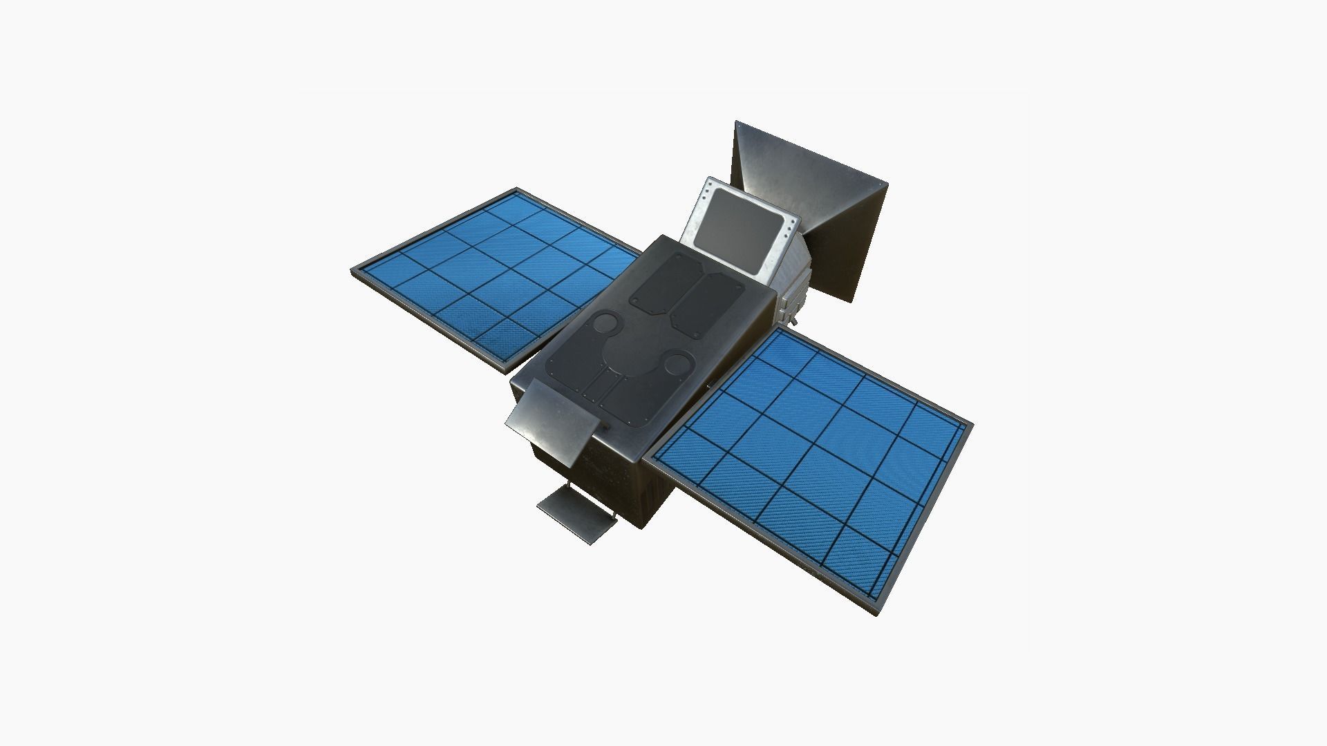 Satellite E05 Steel Blue - SciFi Space Design Low-poly 3D model_1