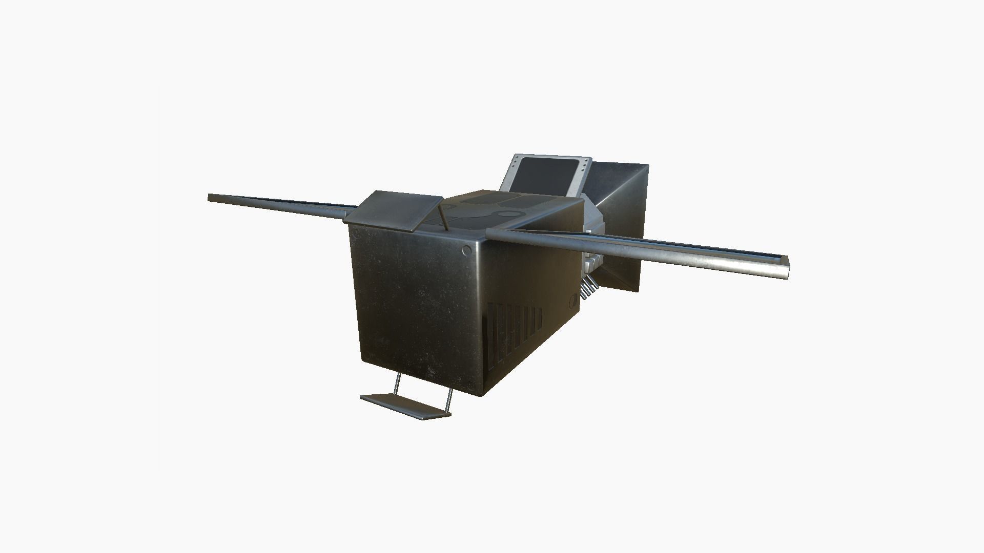 Satellite E05 Steel Blue - SciFi Space Design Low-poly 3D model_3