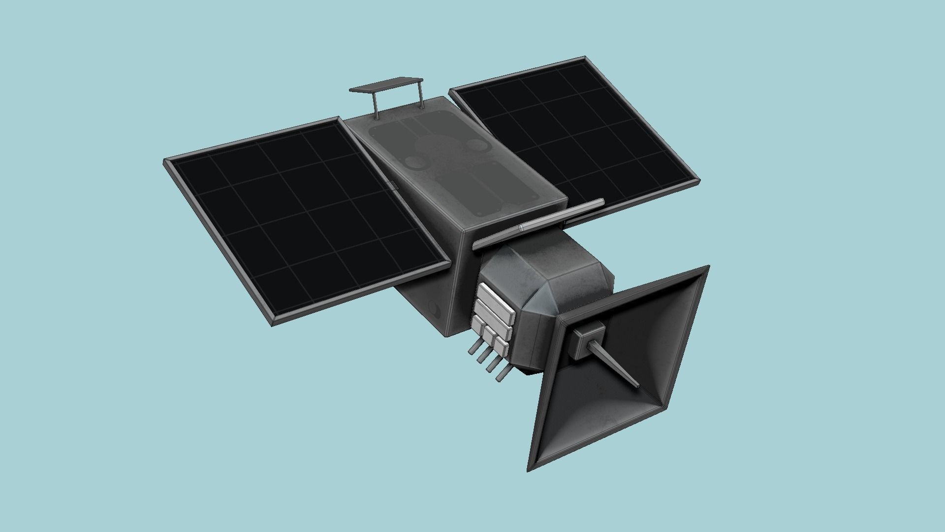 Satellite E06 Steel Black - SciFi Space Design Low-poly 3D model_6