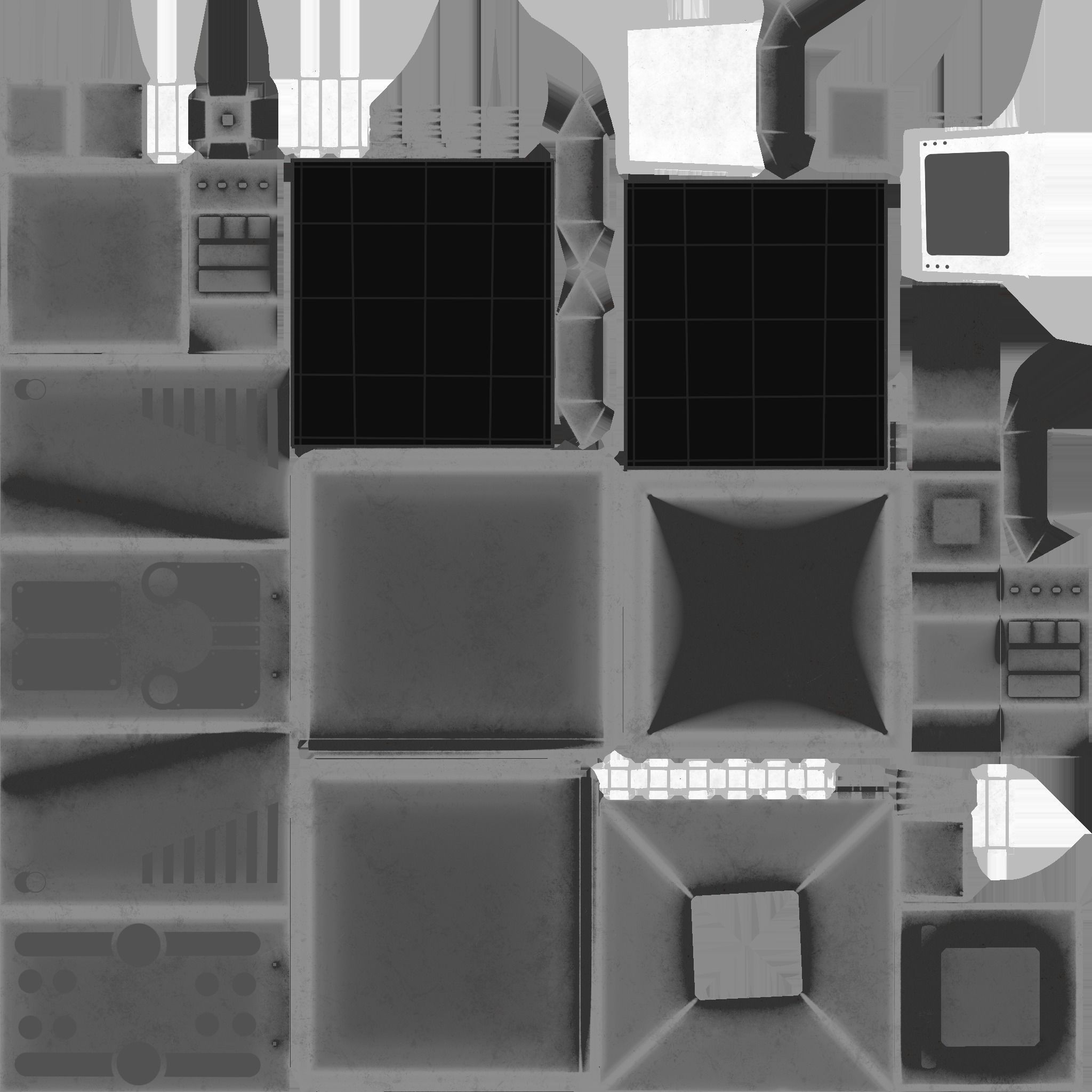 Satellite E06 Steel Black - SciFi Space Design Low-poly 3D model_18