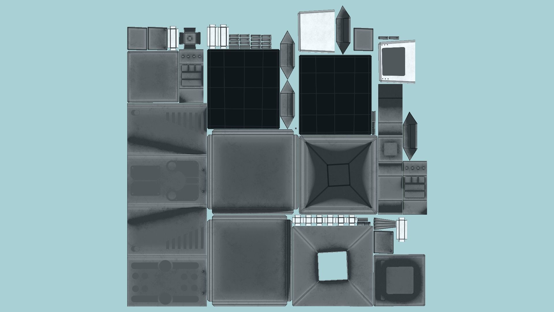 Satellite E06 Steel Black - SciFi Space Design Low-poly 3D model_5