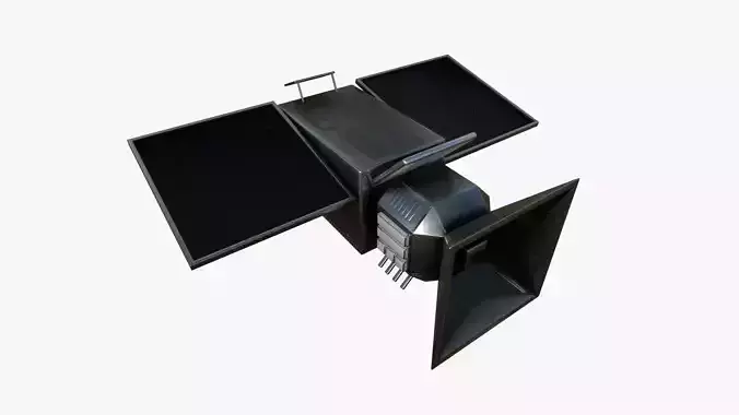 Satellite E06 Steel Black - SciFi Space Design Low-poly 3D model