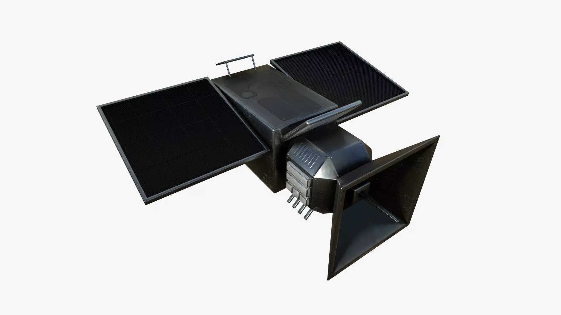 Satellite E06 Steel Black - SciFi Space Design Low-poly 3D model_0