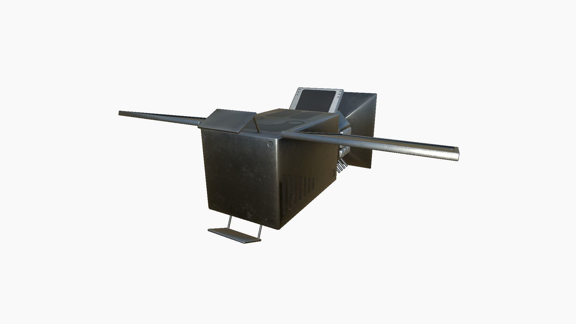 Satellite E06 Steel Black - SciFi Space Design Low-poly 3D model_3