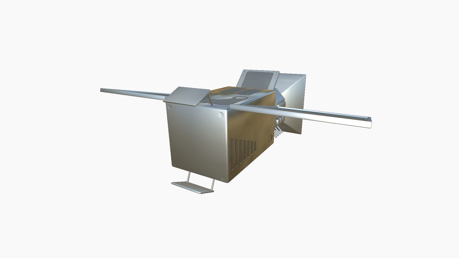 Satellite E08 Aluminum - SciFi Space Design Low-poly 3D model_3