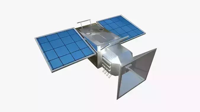 Satellite E08 Aluminum - SciFi Space Design Low-poly 3D model
