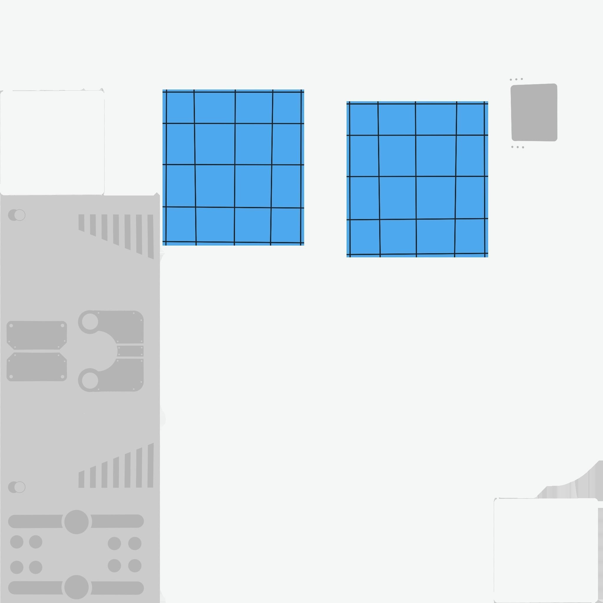 Satellite E08 Aluminum - SciFi Space Design Low-poly 3D model_18
