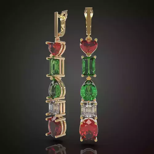 Earring 3D model 3D printable model 0019-10