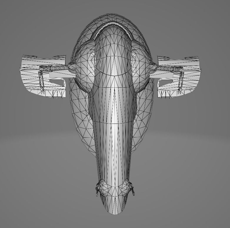 STAR WARS Boba Fett Slave 1 Ship Low Poly Game FBX MODEL Low-poly 3D model_9