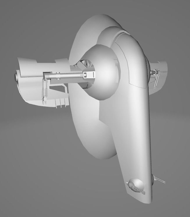 STAR WARS Boba Fett Slave 1 Ship Low Poly Game FBX MODEL Low-poly 3D model_1