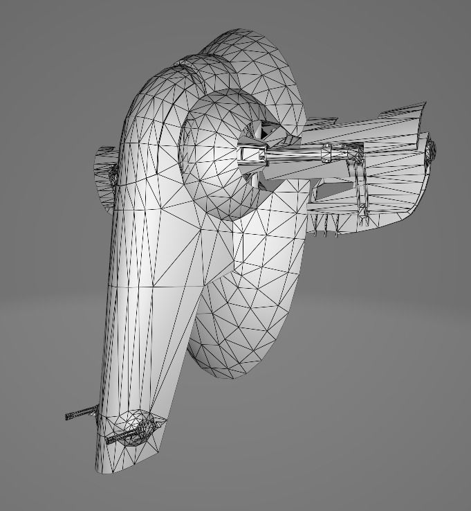 STAR WARS Boba Fett Slave 1 Ship Low Poly Game FBX MODEL Low-poly 3D model_8