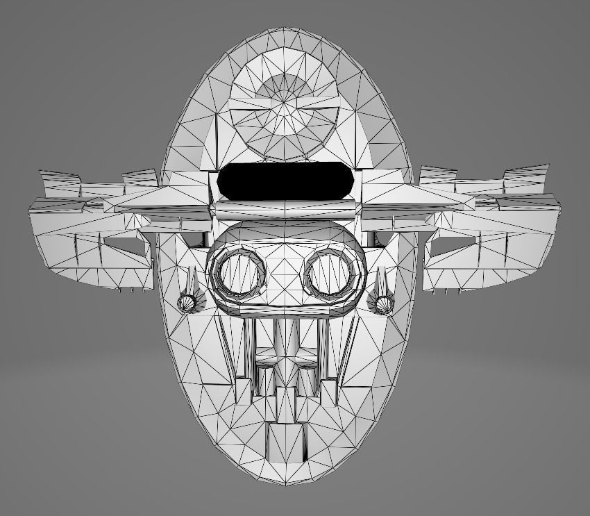 STAR WARS Boba Fett Slave 1 Ship Low Poly Game FBX MODEL Low-poly 3D model_10