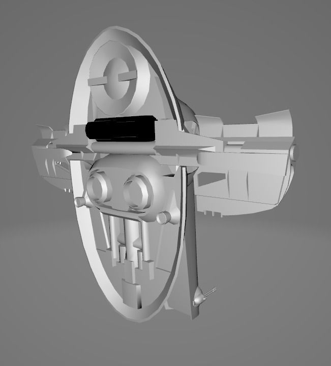 STAR WARS Boba Fett Slave 1 Ship Low Poly Game FBX MODEL Low-poly 3D model_3