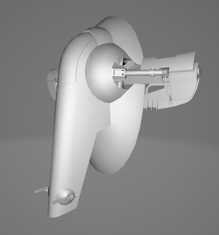 STAR WARS Boba Fett Slave 1 Ship Low Poly Game FBX MODEL Low-poly 3D model_7