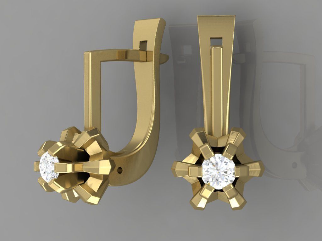Earring 3D model 3D printable model 0021 Free 3D print model_11
