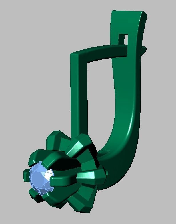 Earring 3D model 3D printable model 0021 Free 3D print model_17