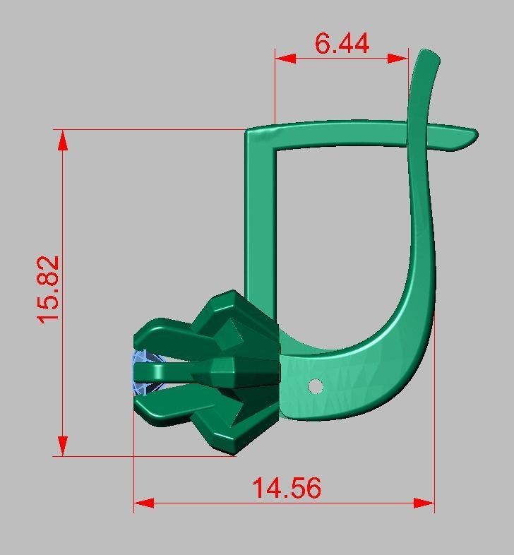 Earring 3D model 3D printable model 0021 Free 3D print model_16