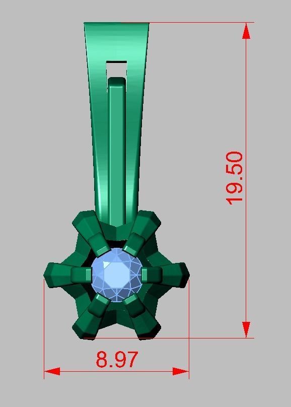 Earring 3D model 3D printable model 0021 Free 3D print model_15