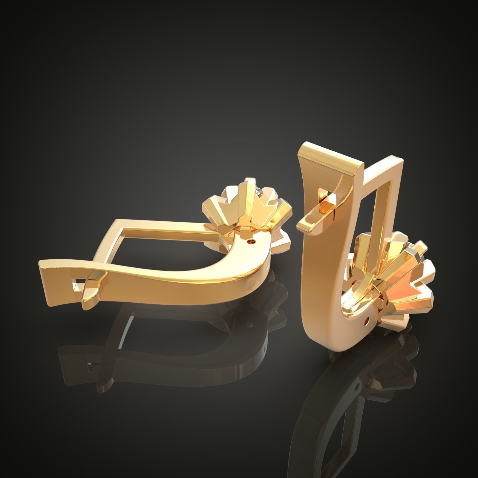 Earring 3D model 3D printable model 0021 Free 3D print model_9