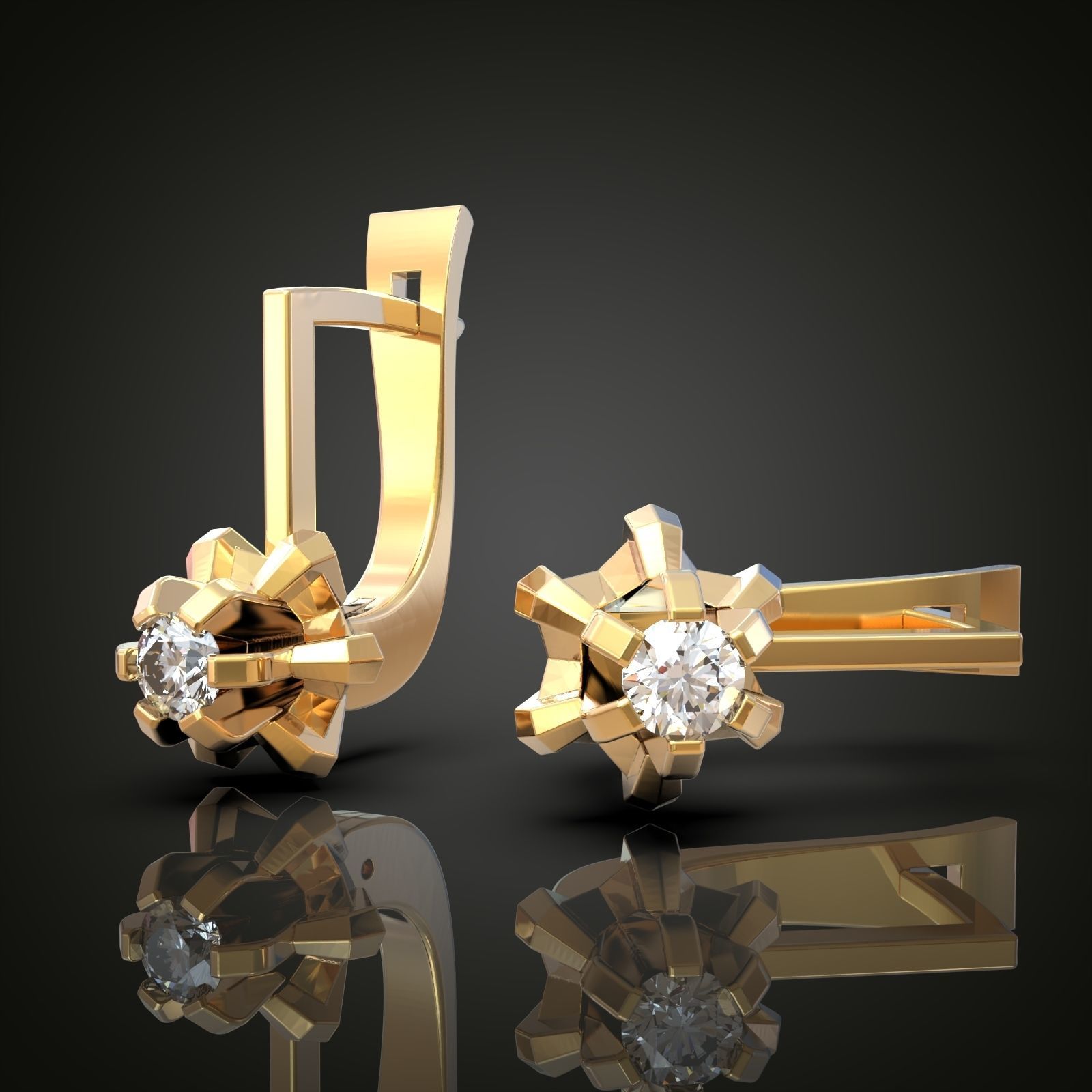 Earring 3D model 3D printable model 0021 Free 3D print model_5
