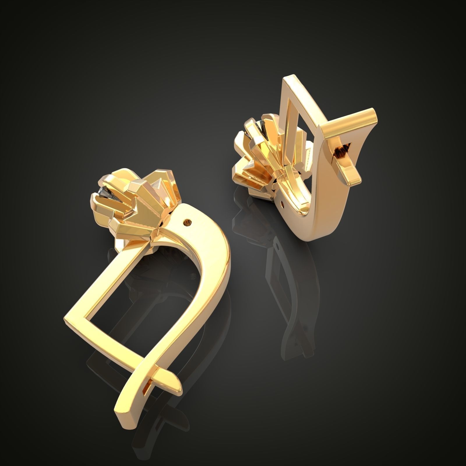 Earring 3D model 3D printable model 0021 Free 3D print model_3