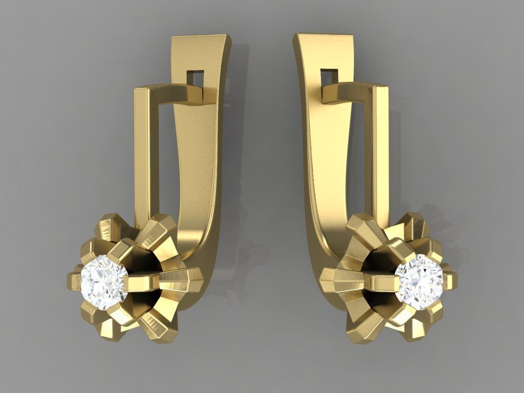 Earring 3D model 3D printable model 0021 Free 3D print model_12