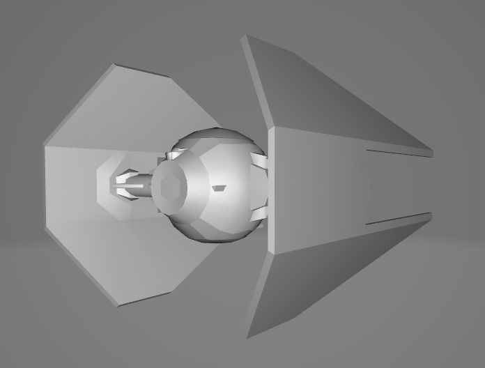 STAR WARS Tie Interceptor Space Ship - Low Poly Game - FBX Model Low-poly 3D model_4