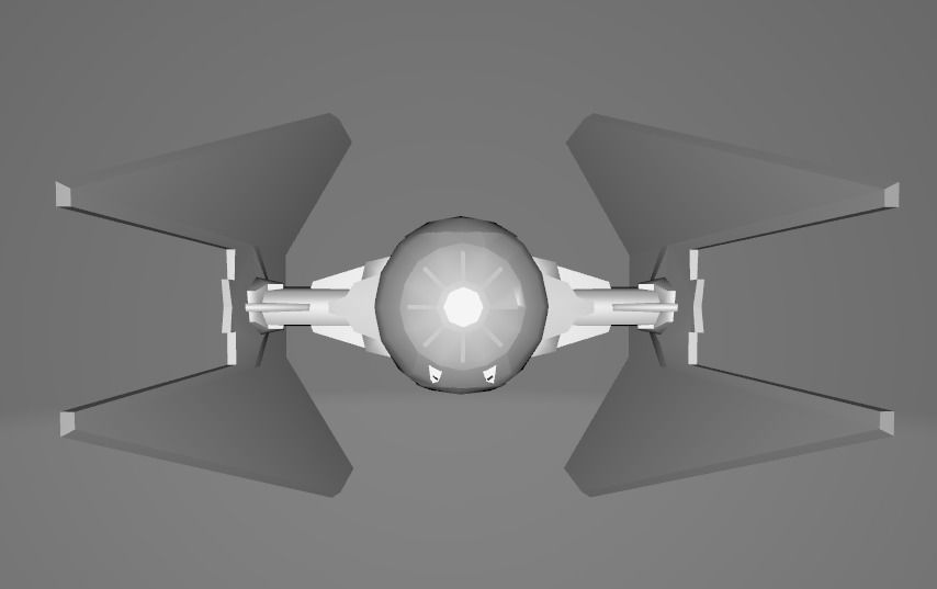 STAR WARS Tie Interceptor Space Ship - Low Poly Game - FBX Model Low-poly 3D model_1
