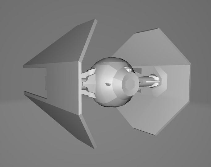 STAR WARS Tie Interceptor Space Ship - Low Poly Game - FBX Model Low-poly 3D model_6