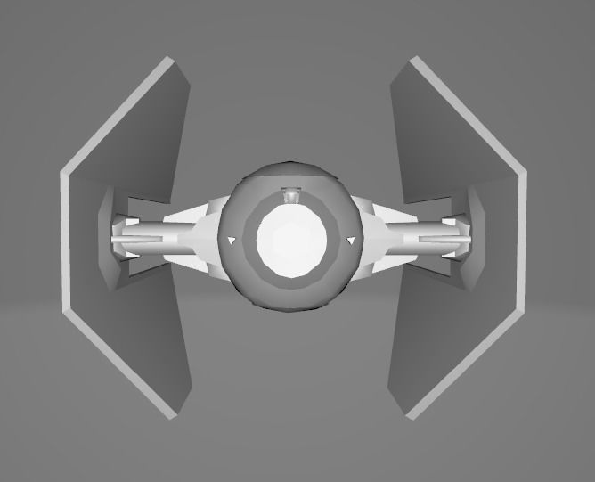 STAR WARS Tie Interceptor Space Ship - Low Poly Game - FBX Model Low-poly 3D model_5