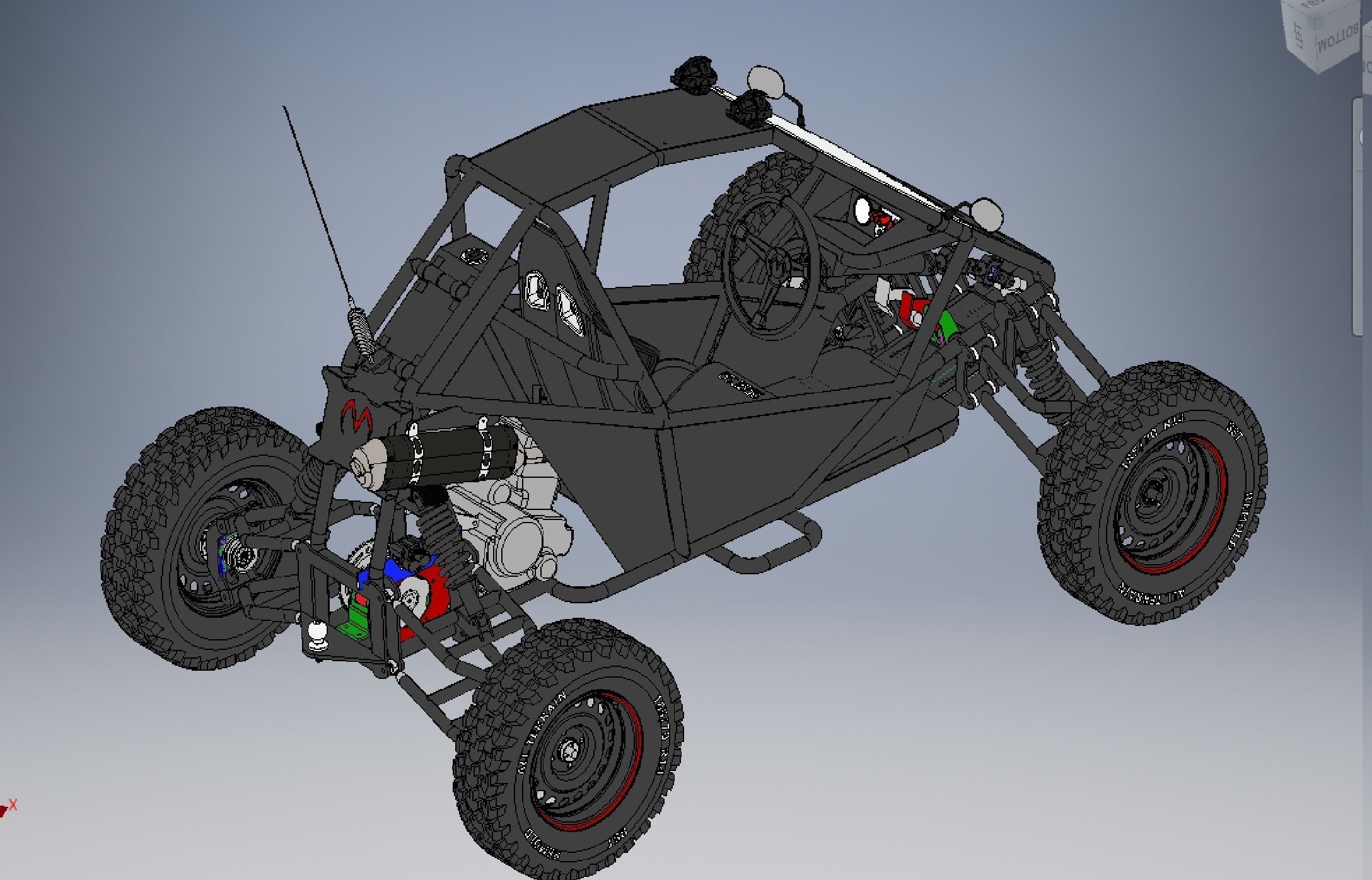 kart cross 250cc off road vehicle 3D model_3
